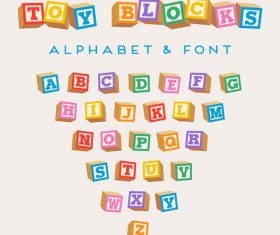 Color blocks alphabet Vector