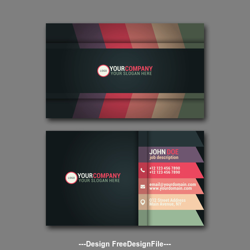Color business card vector