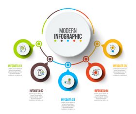 Color modern info number graphic template vector