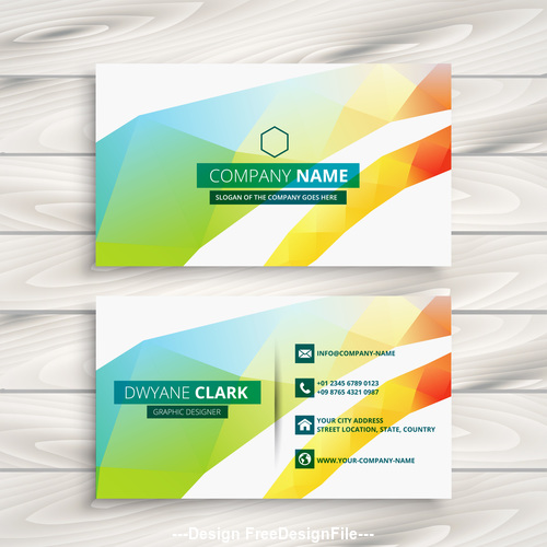 Color premium business card design vector