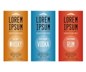 Colored Liquor labels vector