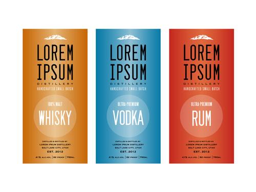 Colored Liquor labels vector