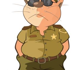 Cool cat sheriff cartoon vector
