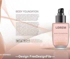 Cosmetic ads template vector graphics