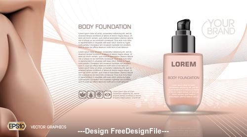 Cosmetic ads template vector graphics
