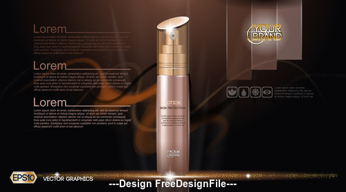 Cosmetic ads template vector