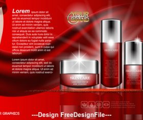 Cosmetic set ads template vector