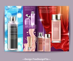Cosmetics catalogue advertising poster vector