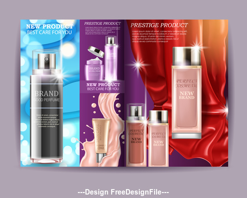 Cosmetics catalogue advertising poster vector
