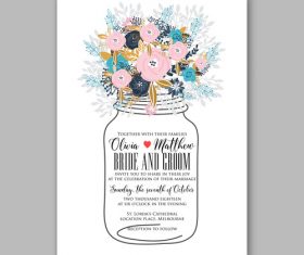 Creative Flower Wedding Invitation Template vector