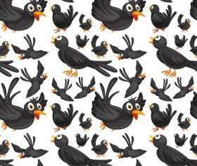 Crow cartoon background pattern vector