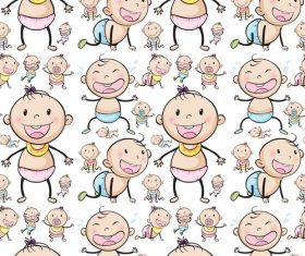 Cute baby Seamless background vector