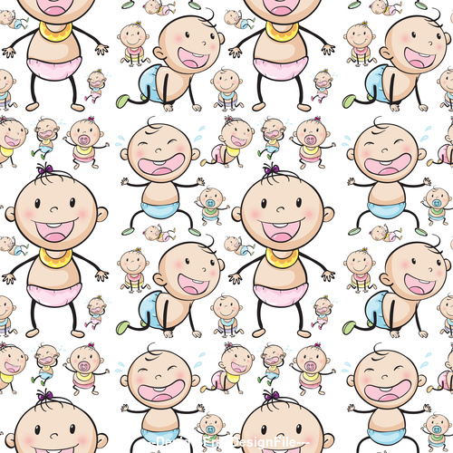 Cute baby Seamless background vector