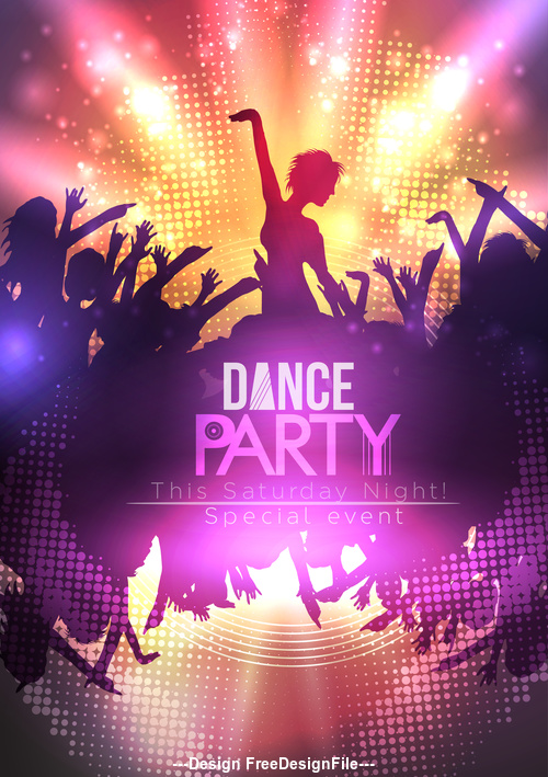 Dance party poster vector