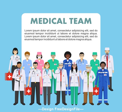 Detailed illustration of doctor and nurs vector