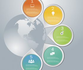 Different colors Infographics and Earth design template vector
