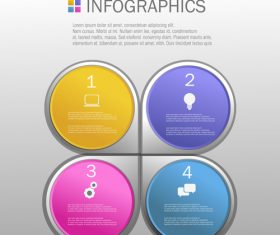 Different colors Infographics design template vector