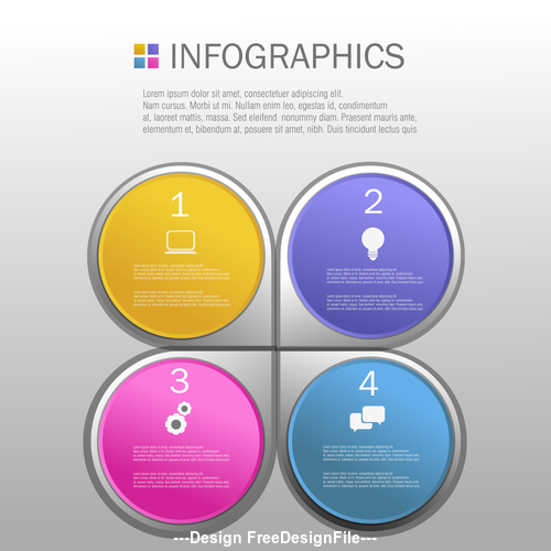 Different colors Infographics design template vector