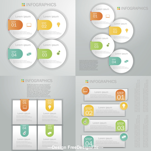 Different graphics Infographics design template vector