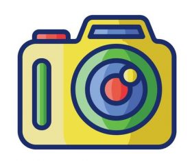 Digital camera cartoon vector