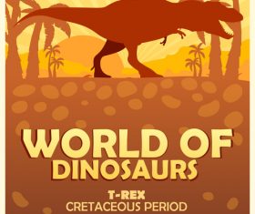 Dinosaur World Poster Tyrannosaurus Rex vector