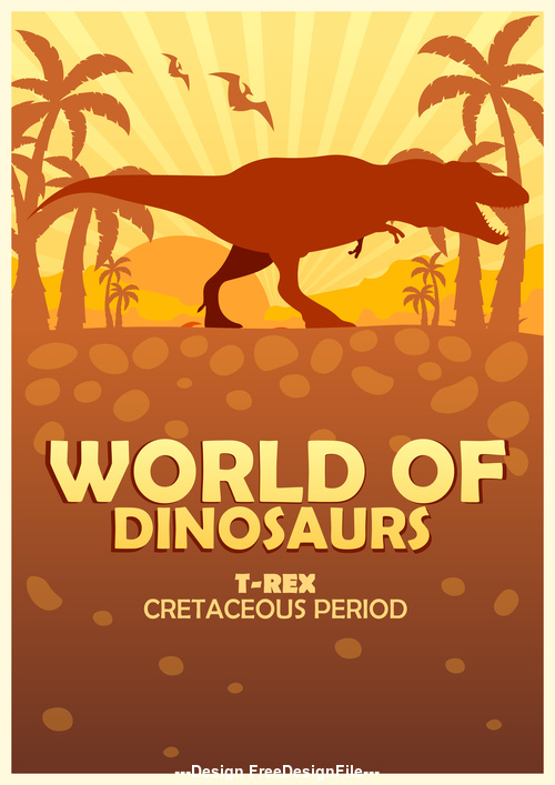 Dinosaur World Poster Tyrannosaurus Rex vector