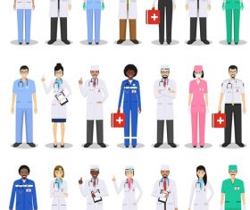 Doctor and nurse illustration cartoon vector