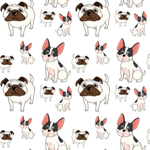 Dog cartoon background pattern vector