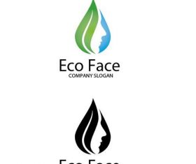 Eco face logo vector