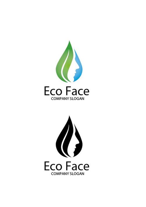 Eco face logo vector