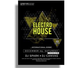Electro house poster vector
