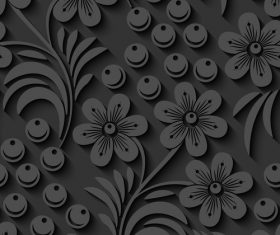 Elegant 3d seamless floral vector pattern