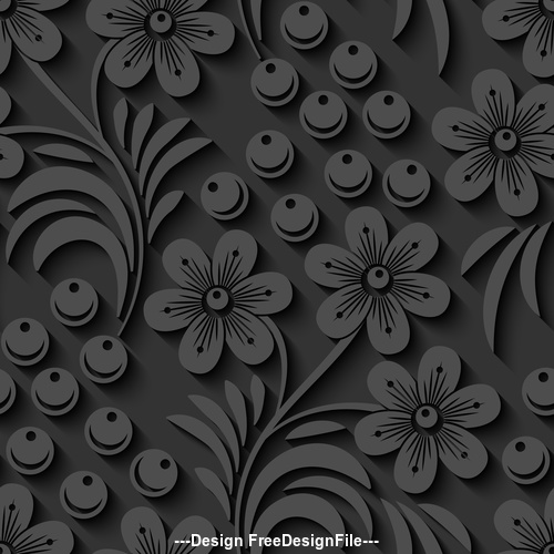 Elegant 3d seamless floral vector pattern