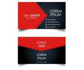 Elegant red black business card design vector