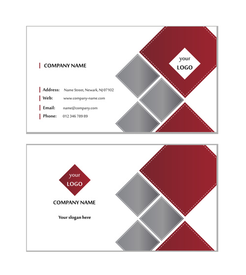 Elegant red geometric graphic card design vector