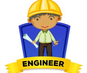 Engineer cartoon illustration vector