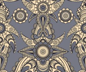 Ethnic style floral illustration vector