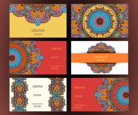 Ethnic style template cards vector