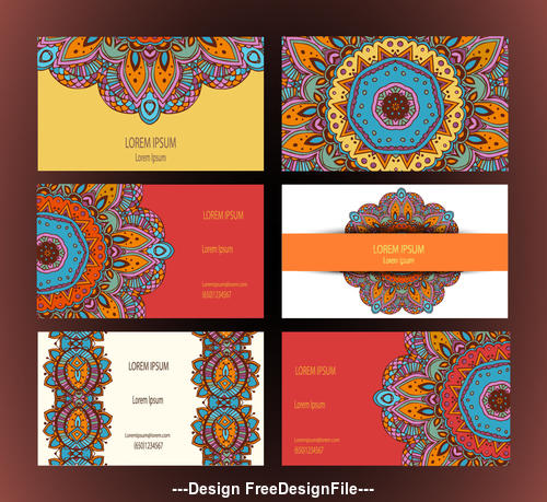 Ethnic style template cards vector