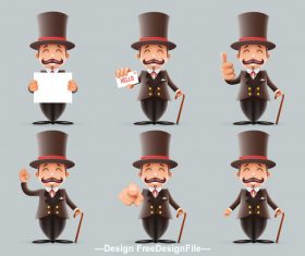 Expressive gentleman vector