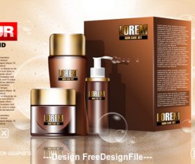 Exquisite brand cosmetics set vector