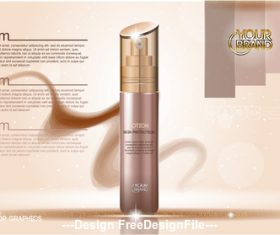 Famous brand cosmetic ads template vector