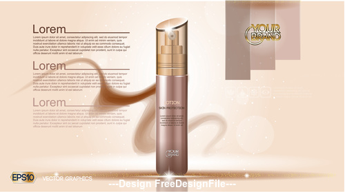 Famous brand cosmetic ads template vector