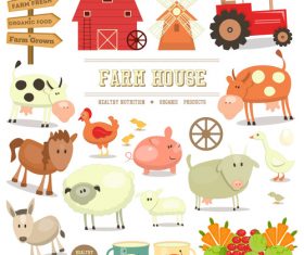 Farm elements isolated vector