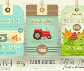 Farm house tags vector