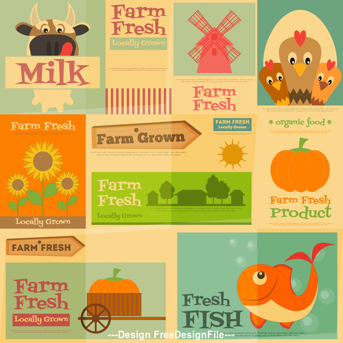 Farm promotional card vector