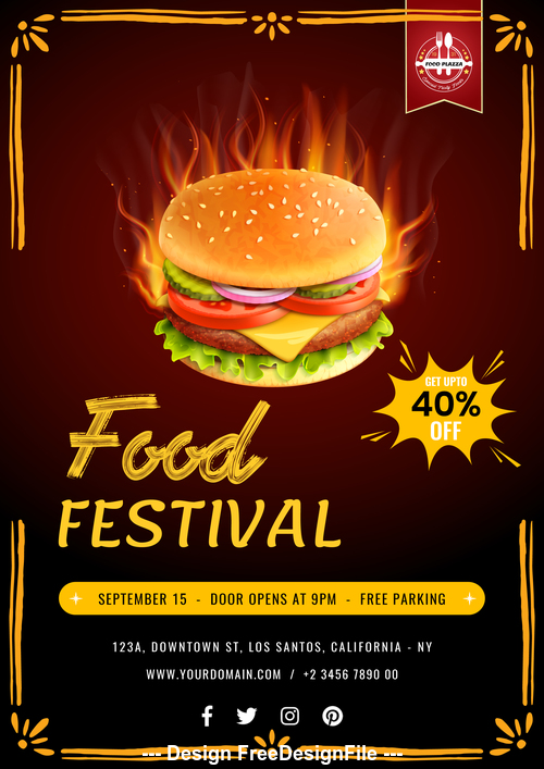 Fast food flyer template psd design free download