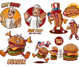 Fast food set vector