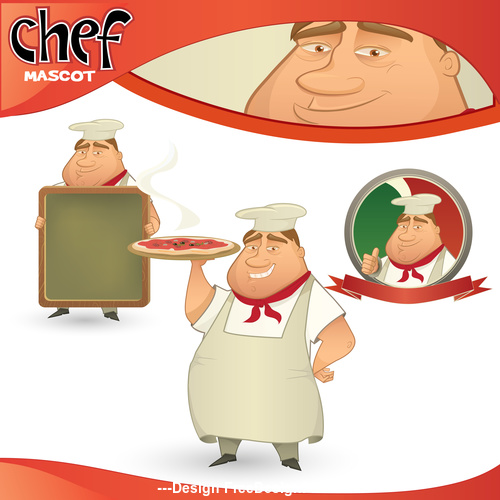 Fat chef illustration vector
