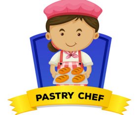 Female pastryry cartoon illustration vector